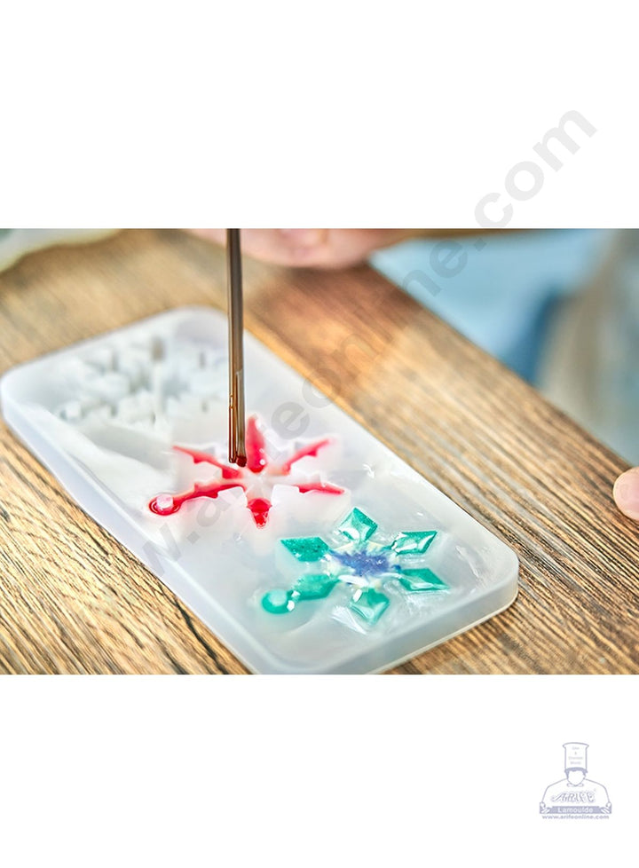 Cake Decor Silicon Resin Moulds - 3 Cavity Snow Flakes Pendant Mould SBURP171-RM