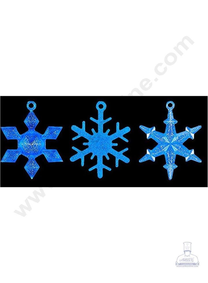 Cake Decor Silicon Resin Moulds - 3 Cavity Snow Flakes Pendant Mould SBURP171-RM