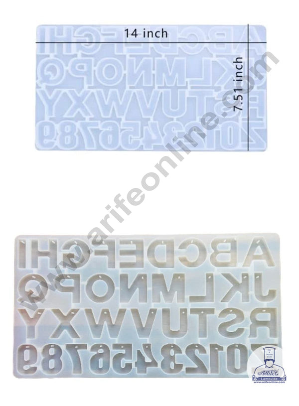 Cake Decor Silicon Resin Moulds - 36 Cavity Alphabet and Number Mould With Hole SBURP068-RM