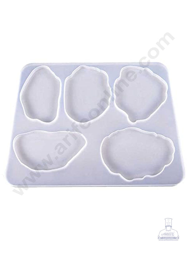 Cake Decor Silicon Resin Moulds - 5 Cavity Geode Agate Coaster Mould SBURP067-RM