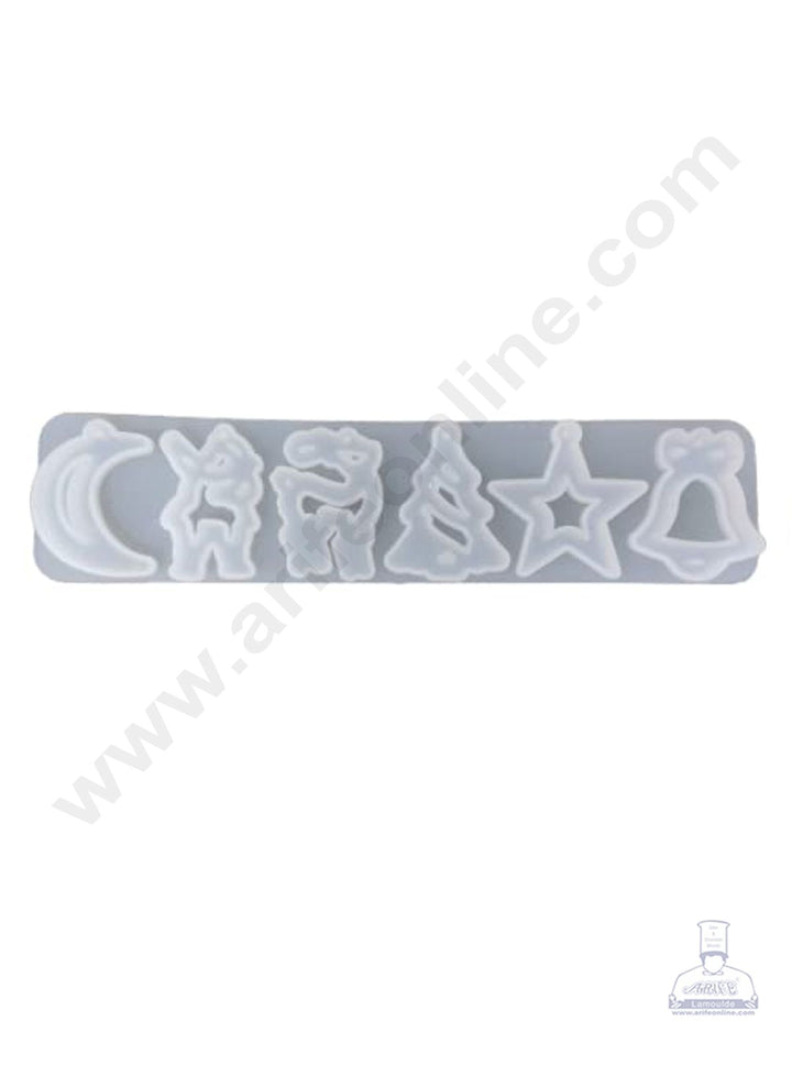 Cake Decor Silicon Resin Moulds - 6 Cavity Christmas Ornament Mould SBURP169-RM