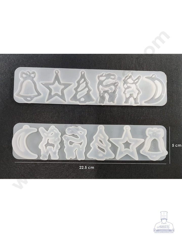 Cake Decor Silicon Resin Moulds - 6 Cavity Christmas Ornament Mould SBURP169-RM