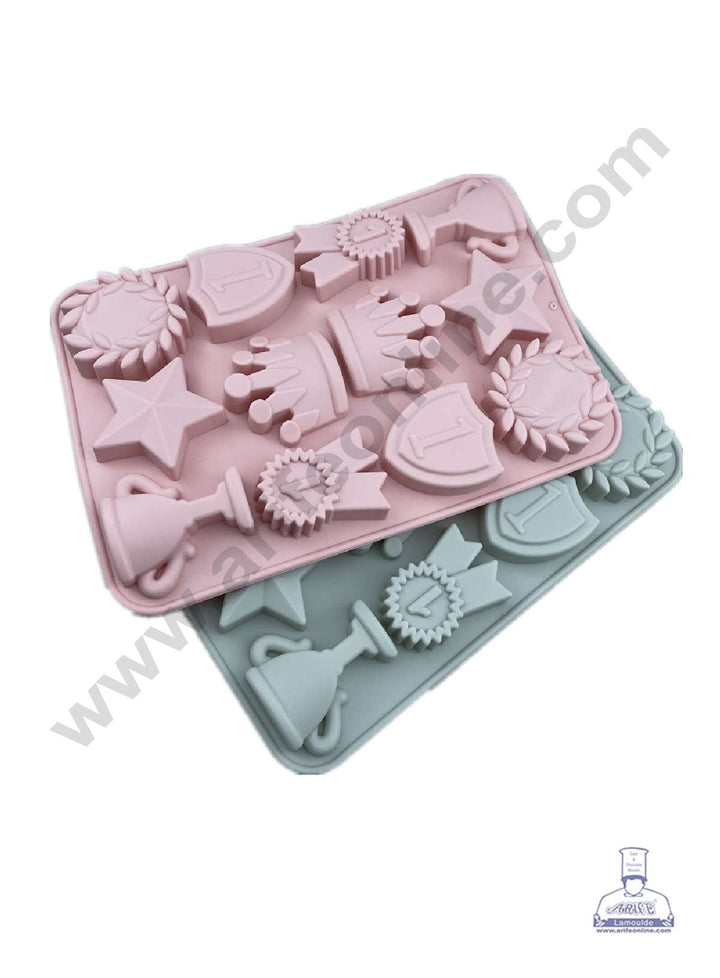Cake Decor Silicon Trophy Cake Mould Royal Medals Mould For Awards Ice Cube Golden Globes