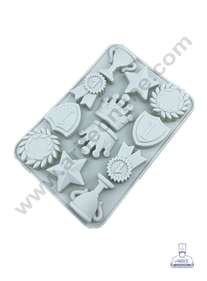 Cake Decor Silicon Trophy Cake Mould Royal Medals Mould For Awards Ice Cube Golden Globes