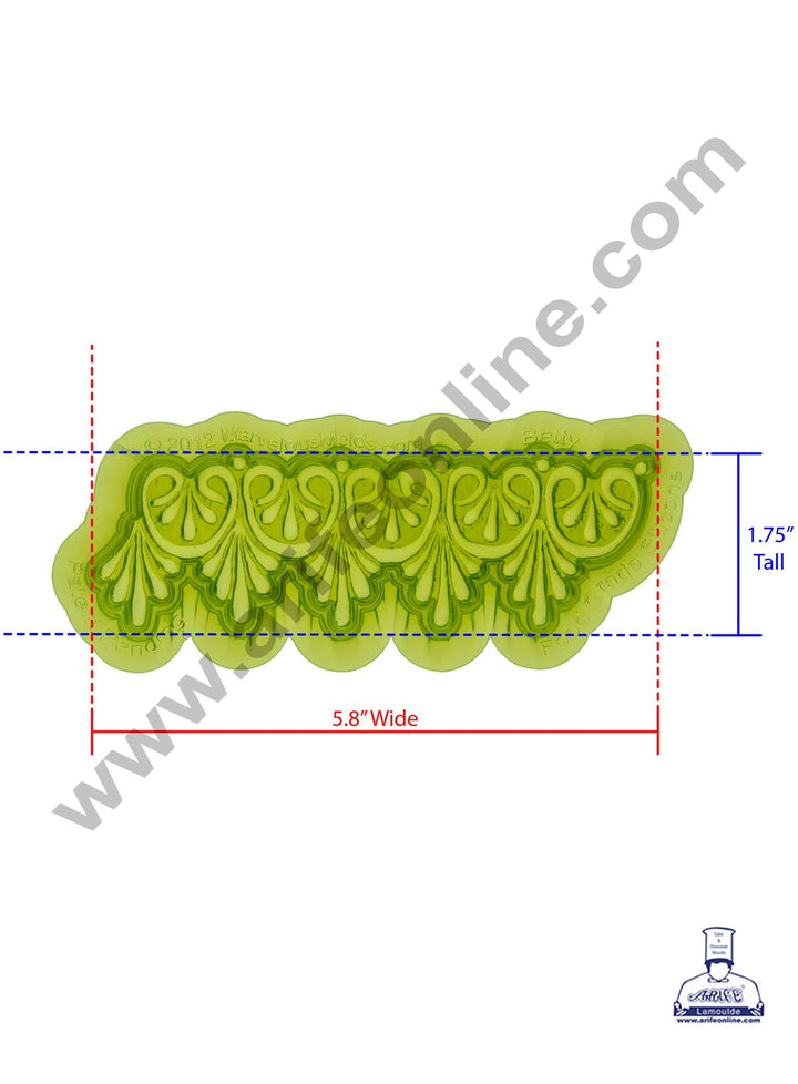 Cake Decor Silicone 1 Cavity Betty Border Lace Fondant Marzipan Mould