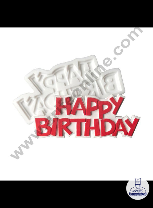 Cake Decor Silicone 1 Cavity Happy Birthday Shape Fondant Marzipan Mould SBSP-1354YX