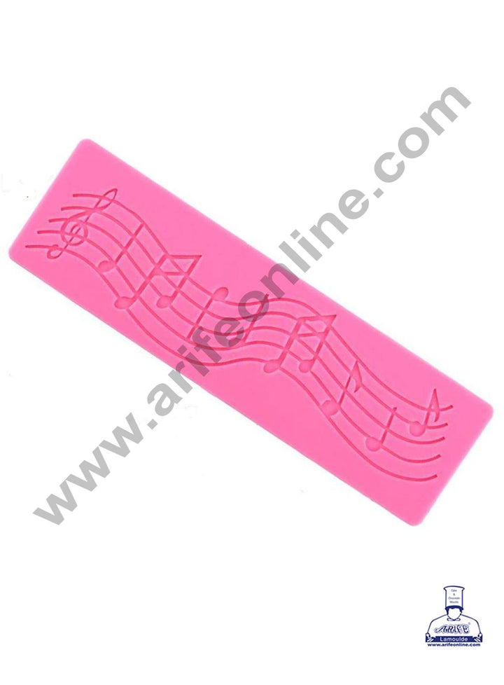 Cake Decor Silicone 1 Cavity Musics Tone Shape Lace Pink Fondant Marzipan Mould