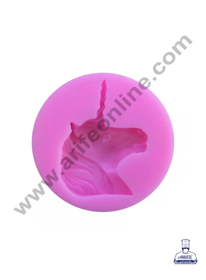 Cake Decor Silicone 1 Cavity Unicorn face Shape Pink Fondant Marzipan Mould