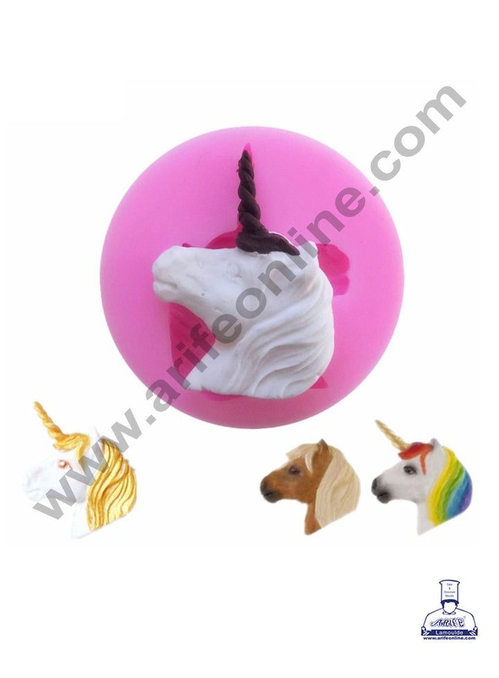 Cake Decor Silicone 1 Cavity Unicorn face Shape Pink Fondant Marzipan Mould
