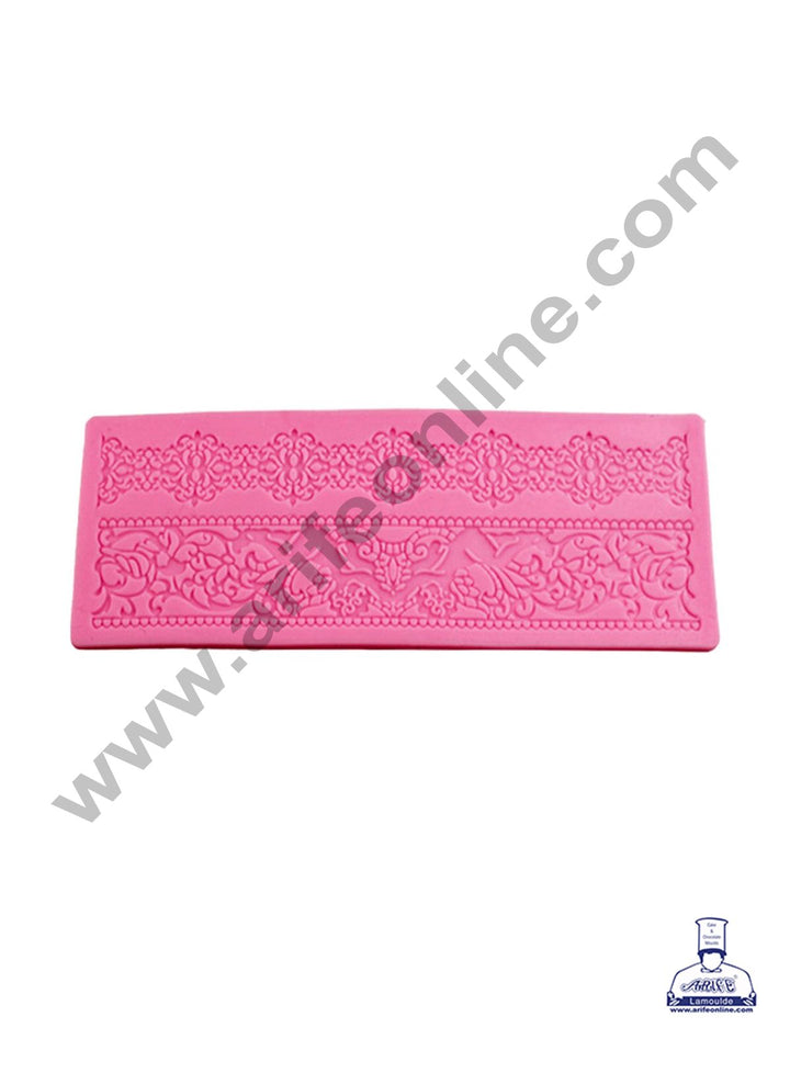 Cake Decor Silicone 1 Cavity Wedding Cake Border Lace Pink Fondant Marzipan Mould