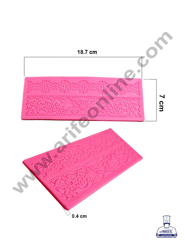 Cake Decor Silicone 1 Cavity Wedding Cake Border Lace Pink Fondant Marzipan Mould