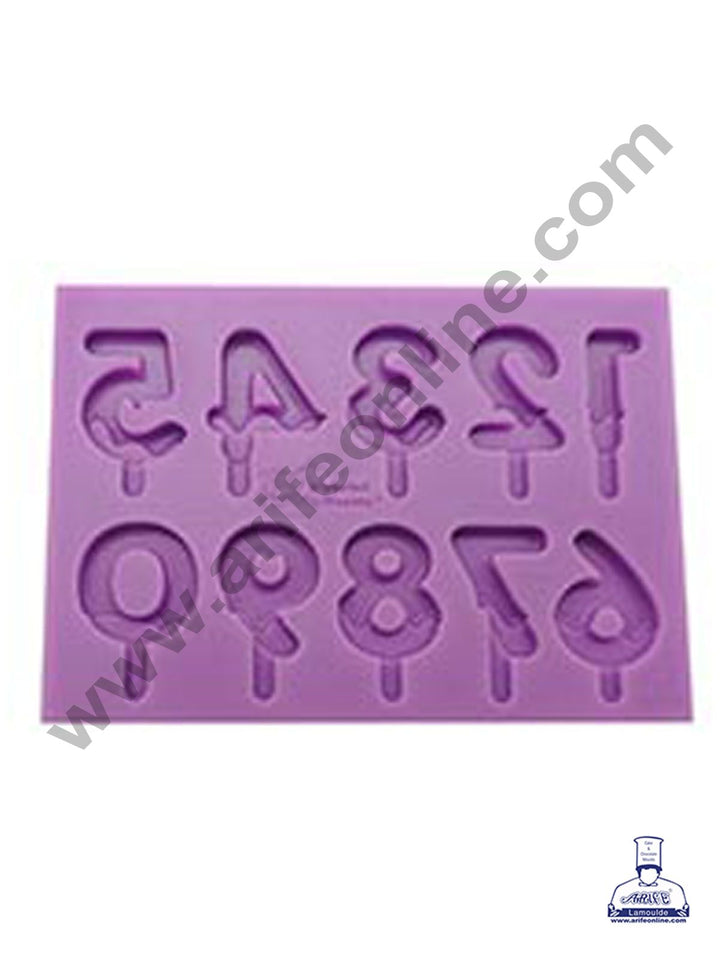 Cake Decor Silicone 10 Cavity Dripping Chocolate Number Shape Fondant Marzipan Mould