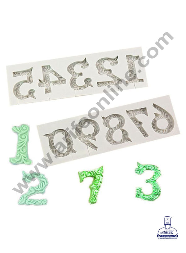 Cake Decor Silicone 10 Cavity Number Shape Fondant Marzipan Mould