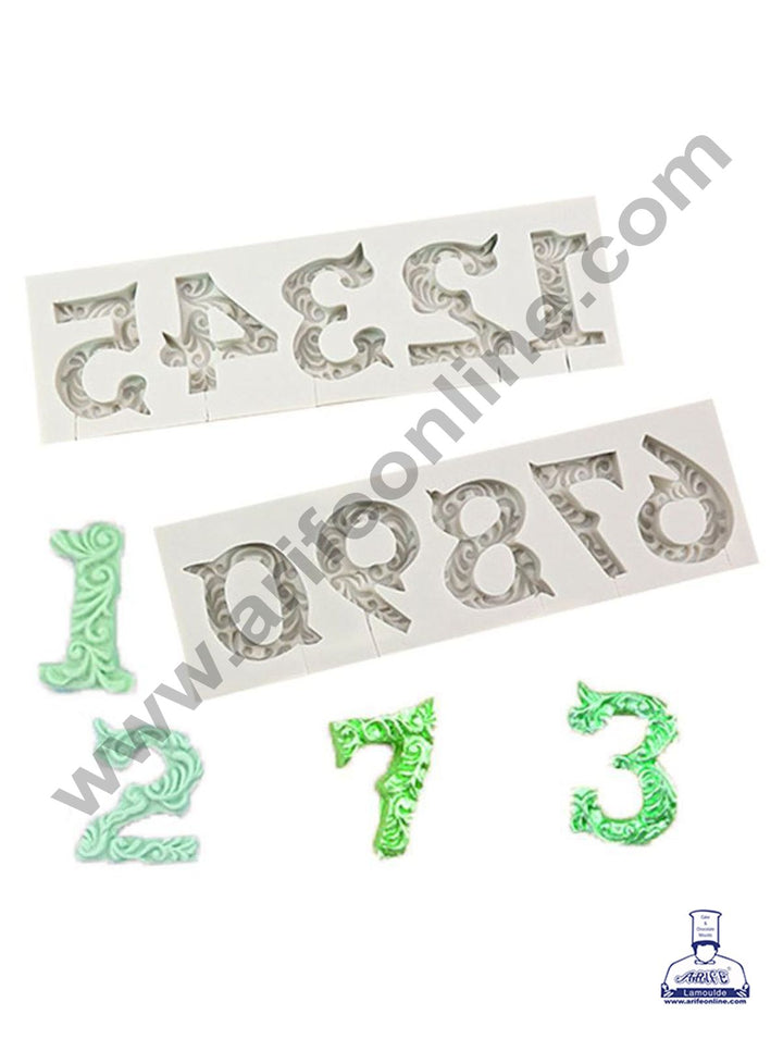 Cake Decor Silicone 10 Cavity Number Shape Fondant Marzipan Mould