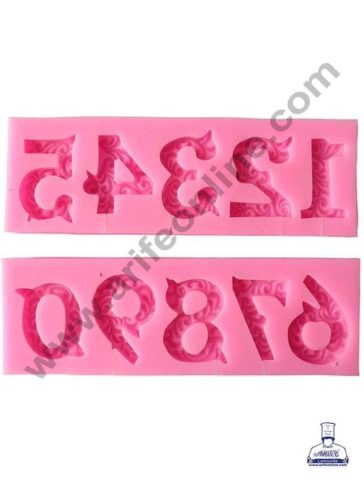 Cake Decor Silicone 10 Cavity Number Shape Fondant Marzipan Mould