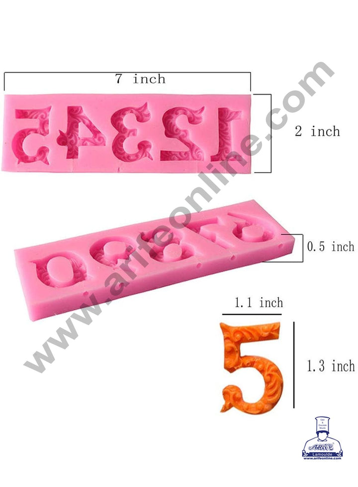 Cake Decor Silicone 10 Cavity Number Shape Fondant Marzipan Mould