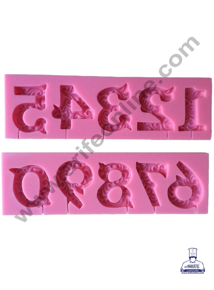 Cake Decor Silicone 10 Cavity Number Shape Fondant Marzipan Mould