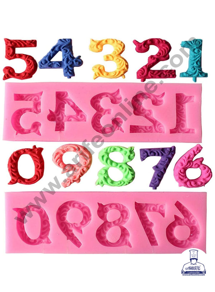 Cake Decor Silicone 10 Cavity Number Shape Fondant Marzipan Mould