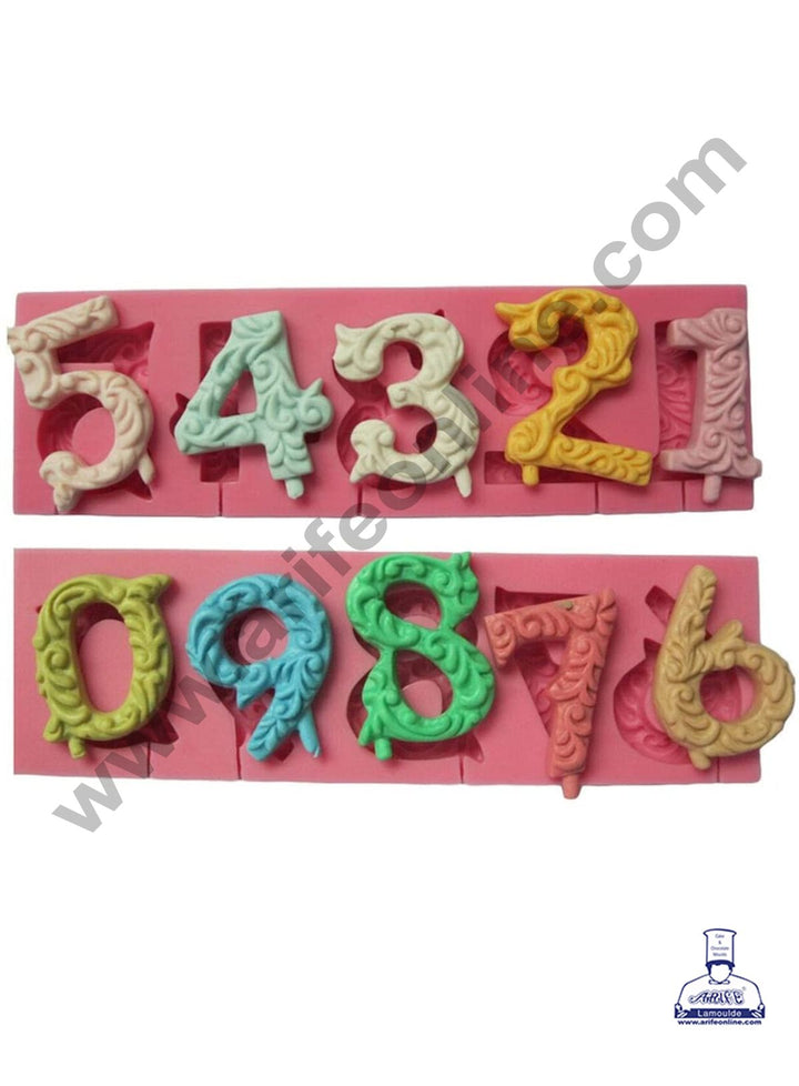 Cake Decor Silicone 10 Cavity Number Shape Fondant Marzipan Mould