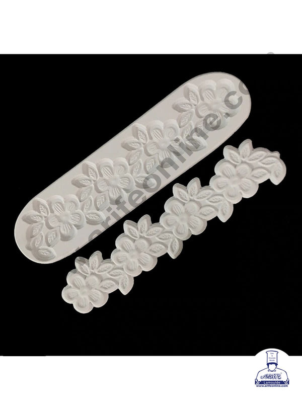 Cake Decor Silicone 1 Cavity Flower Scalloped Border Lace Fondant Marzipan Mould