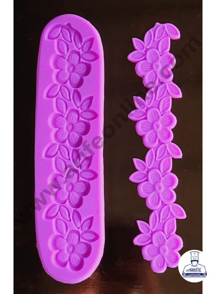 Cake Decor Silicone 2 Cavity Flower Scalloped Border Lace Fondant Marzipan Mould
