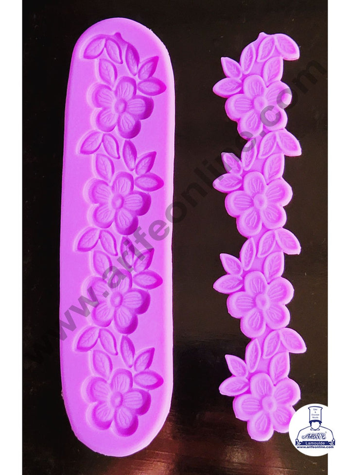 Cake Decor Silicone 2 Cavity Flower Scalloped Border Lace Fondant Marzipan Mould