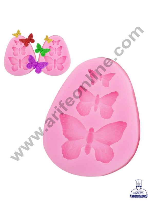 Cake Decor Silicone 3 Cavity Butterfly Shape Fondant Marzipan Mould