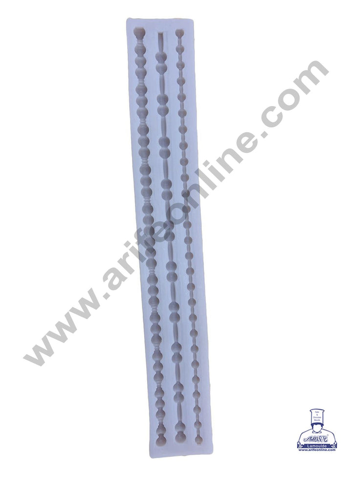 Cake Decor Silicone 3 Cavity New Long Pearl Bead Mold Shape Fondant Marzipan Mould SBSP-1467F