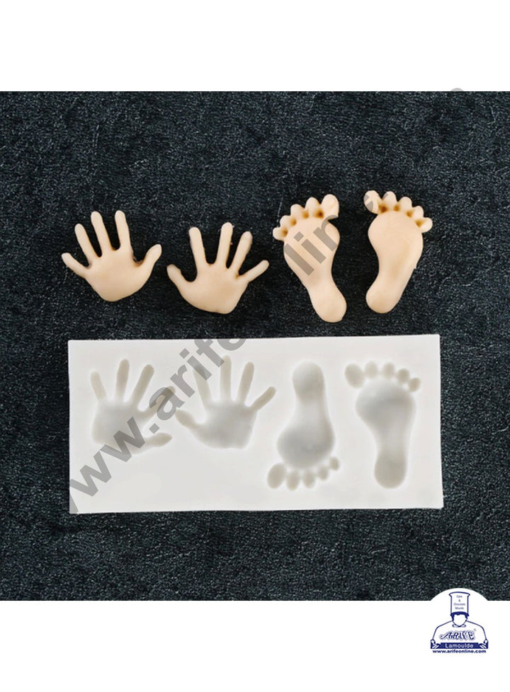 Cake Decor Silicone 4 Cavity Hand and Feet Shape Fondant Marzipan Mould