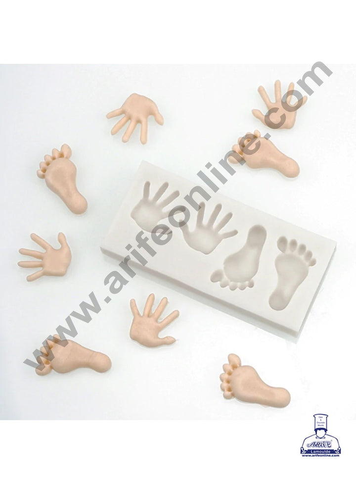 Cake Decor Silicone 4 Cavity Hand and Feet Shape Fondant Marzipan Mould