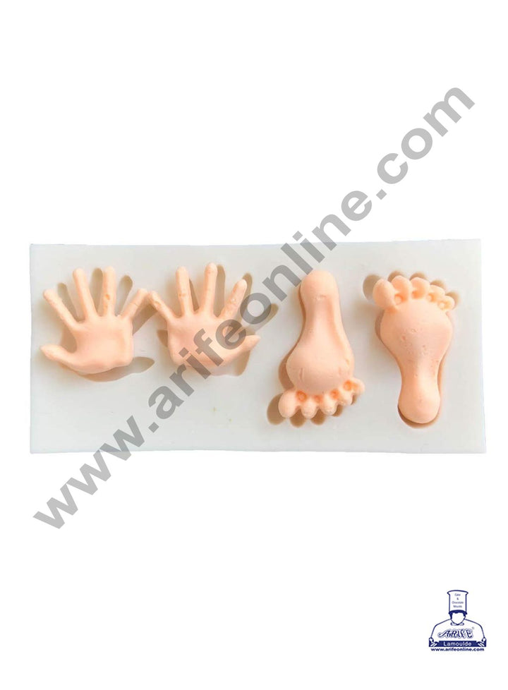 Cake Decor Silicone 4 Cavity Hand and Feet Shape Fondant Marzipan Mould