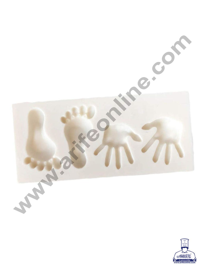 Cake Decor Silicone 4 Cavity Hand and Feet Shape Fondant Marzipan Mould