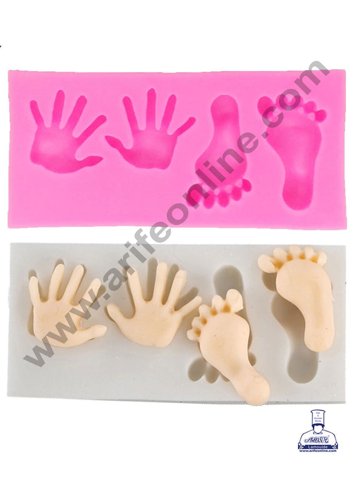 Cake Decor Silicone 4 Cavity Hand and Feet Shape Fondant Marzipan Mould