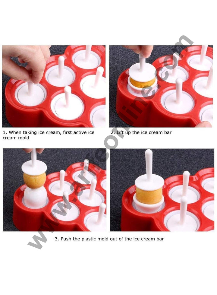 Cake Decor Silicone 9 Cavity Mini Ice Pop Molds with Sticks and Drip Guards Popsicle Molds Ice Pop Maker