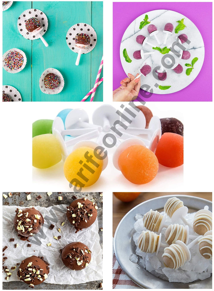 Cake Decor Silicone 9 Cavity Mini Ice Pop Molds with Sticks and Drip Guards Popsicle Molds Ice Pop Maker
