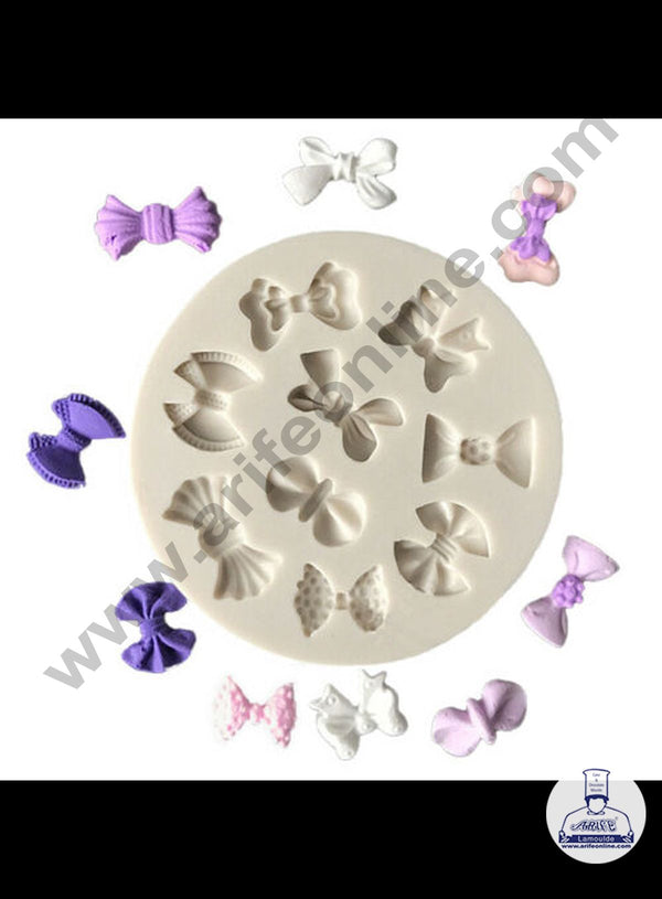 Cake Decor Silicone 9 Cavity Multi Bows Mold Shape Fondant Marzipan Mould