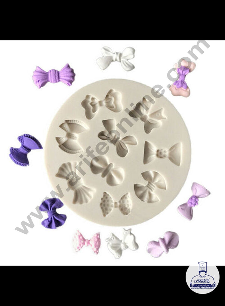 Cake Decor Silicone 9 Cavity Multi Bows Mold Shape Fondant Marzipan Mould