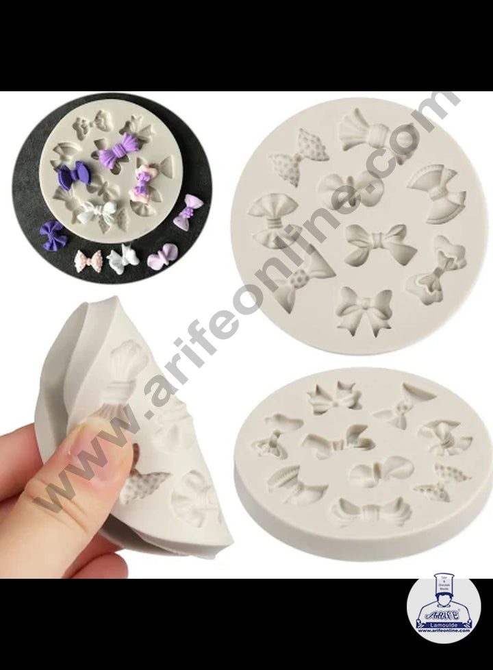 Cake Decor Silicone 9 Cavity Multi Bows Mold Shape Fondant Marzipan Mould