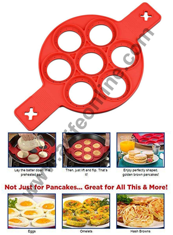 Cake Decor Silicone Round Flippin Fantastic Pancake Maker Egg Ring Silicon Non stick Kitchen Baking Tools
