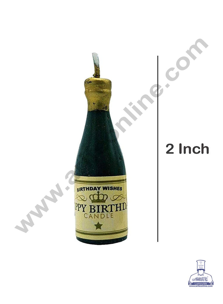 Cake Decor Small Champagne or Beer Bottle Candle for Cake Decoration - Set of 6 Pc