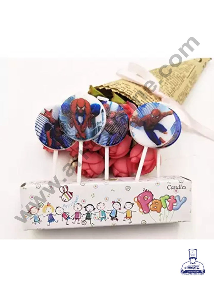 Cake Decor Spiderman Theme Mini Candle for Birthday Party Decoration for Cake and Cupcake ( Set of 5 Pc )