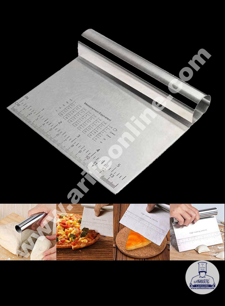 Cake Decor Stainless Steel Dough Scrapper with Stainless Steel Handle - 14 cm
