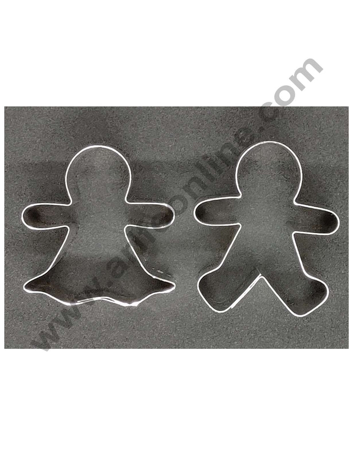 Cake Decor Steel Cutter 2 Pc Christmas Ginger Bread Men Shape Cookie Cutters