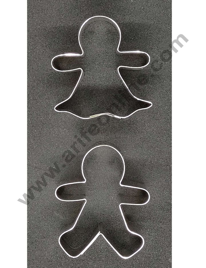 Cake Decor Steel Cutter 2 Pc Christmas Ginger Bread Men Shape Cookie Cutters