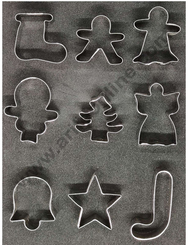 Cake Decor Steel Cutter 9 Pc Mix Shapes Christmas Cookie Cutters