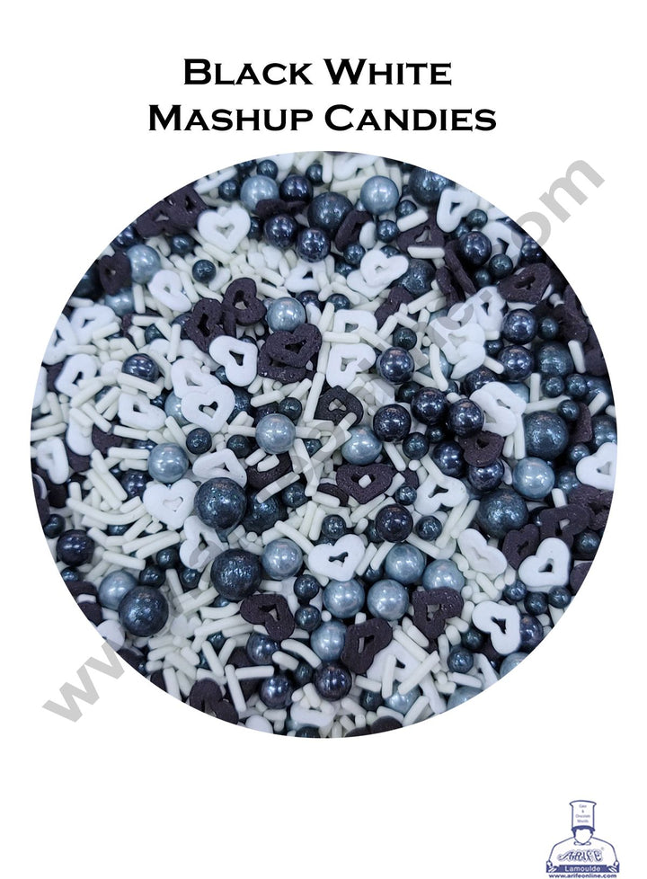 Cake Decor Sugar Candy - Black And White Mashups Candies - 500 gm