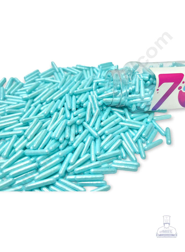Cake Decor Sugar Candy - Blue Pearlescent Rod Jimmies Sprinkles