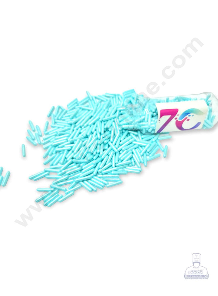Cake Decor Sugar Candy - Blue Pearlescent Rod Jimmies Sprinkles