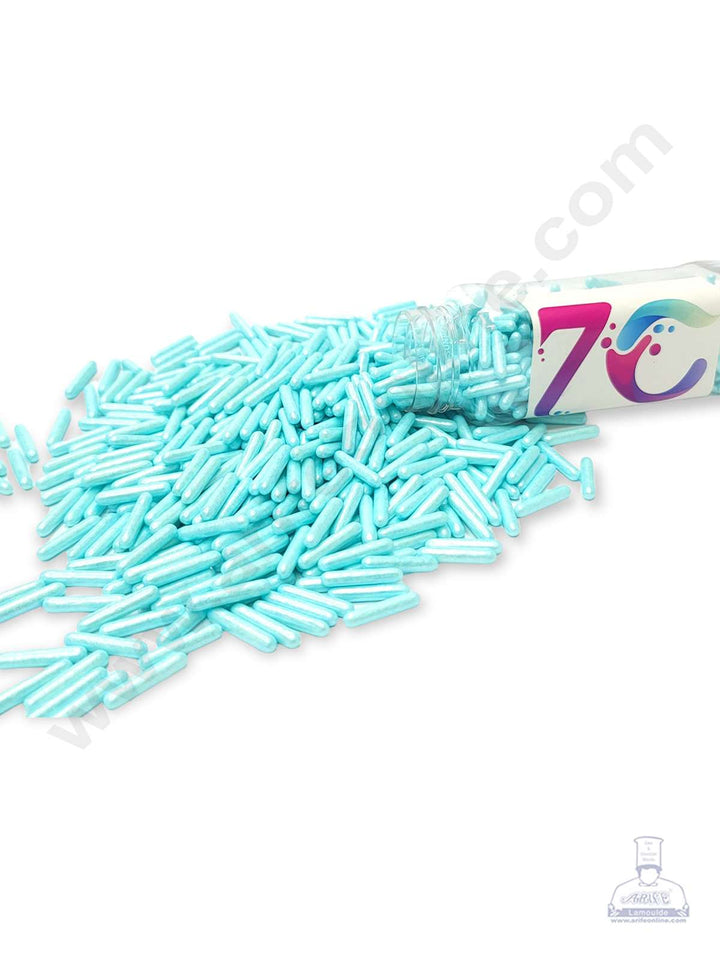 Cake Decor Sugar Candy - Blue Pearlescent Rod Jimmies Sprinkles