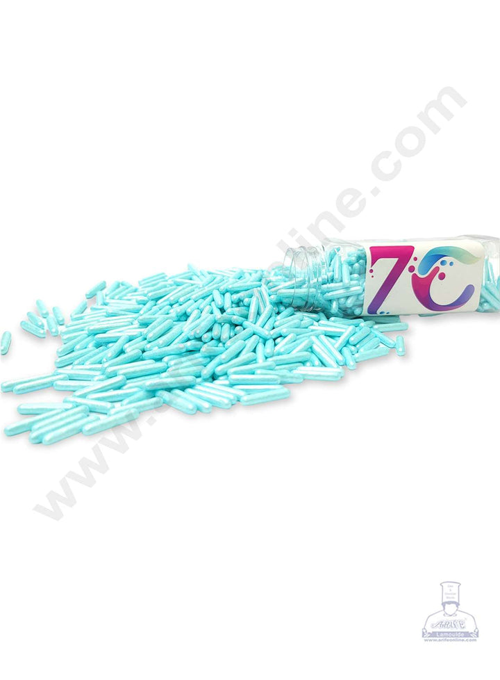 Cake Decor Sugar Candy - Blue Pearlescent Rod Jimmies Sprinkles